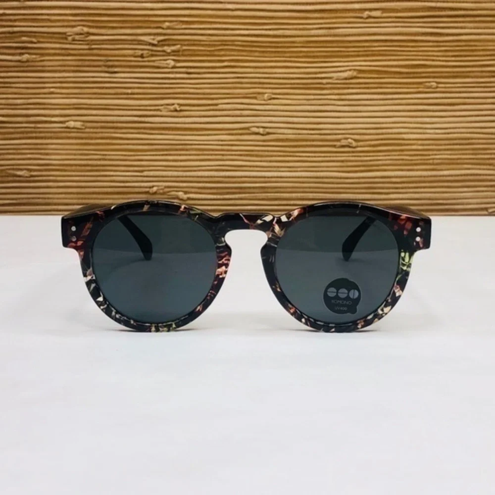 KOMONO women's Clement Fern Sunglasses NEW round black red